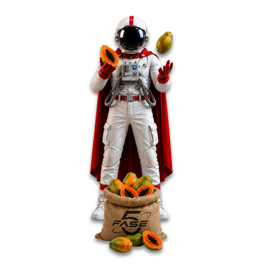 Mascotte ufficiale FASE 5 con le papaya